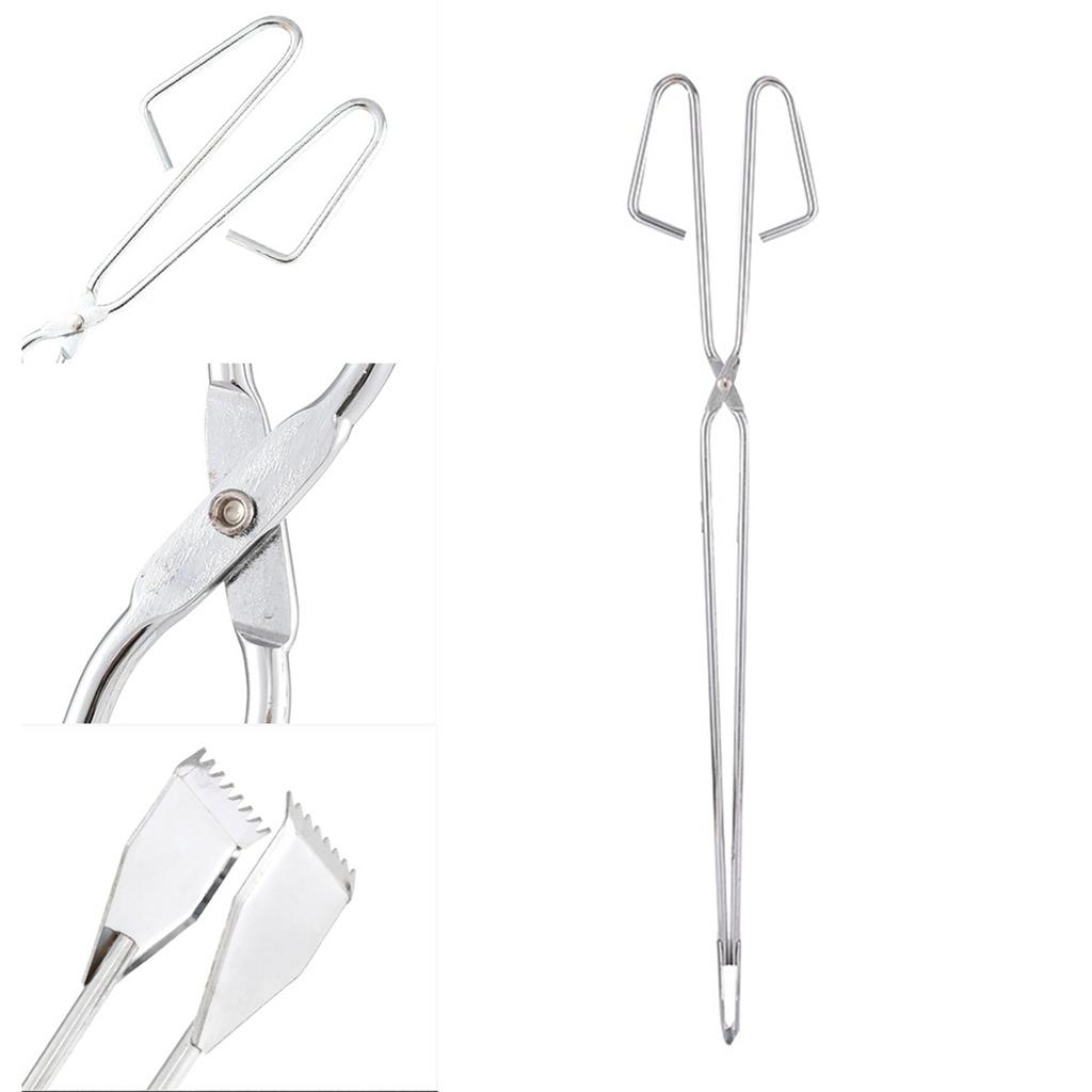 Outdoor Stainless Steel BBQ Tongs 55cm Extended Handle Firewood Charcoal Clip Trash Picker Fire