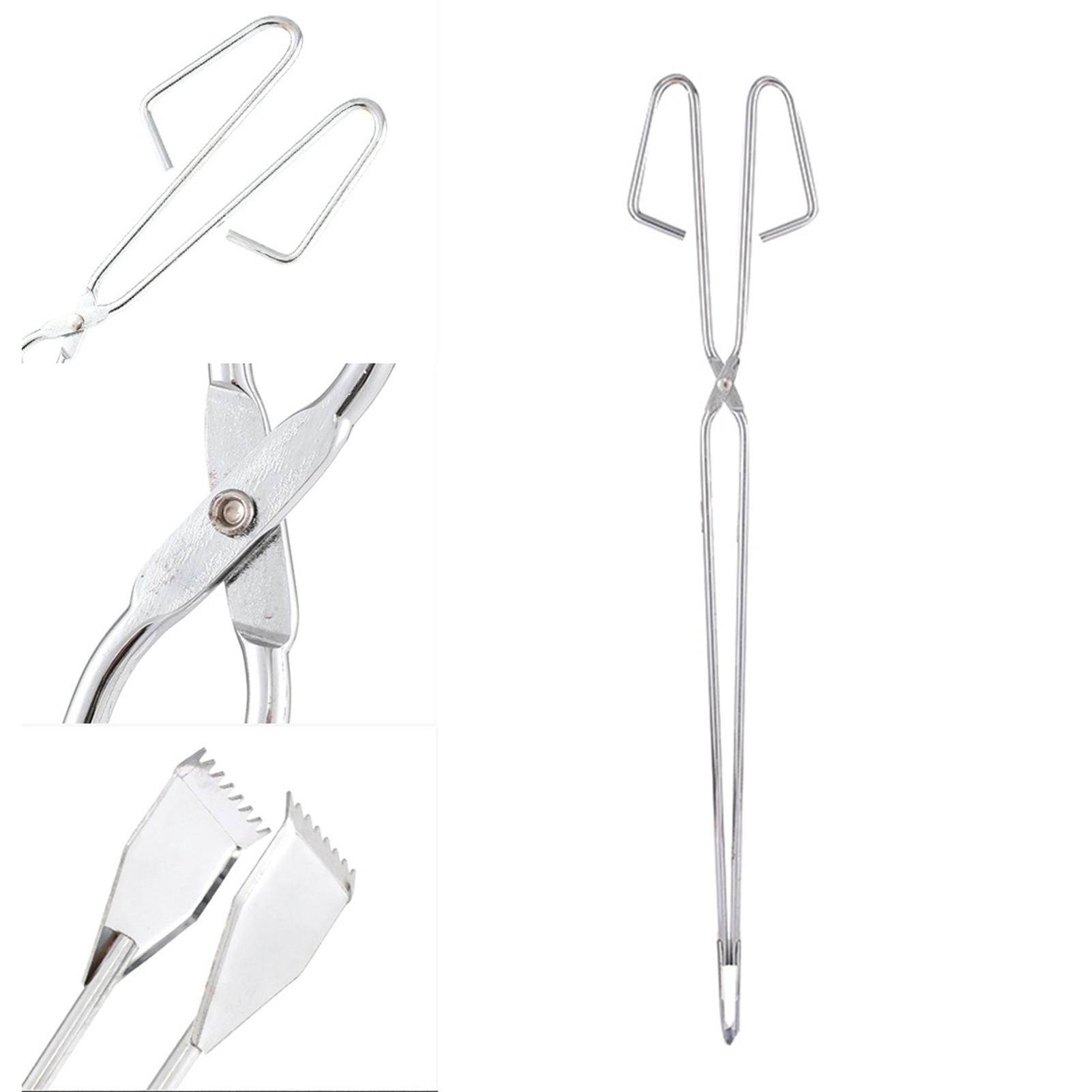 

Уличные щипцы для барбекю из нержавеющей стали 55 см, удлиненная ручка, щипцы для дров и угля, захват для мусора, огонь