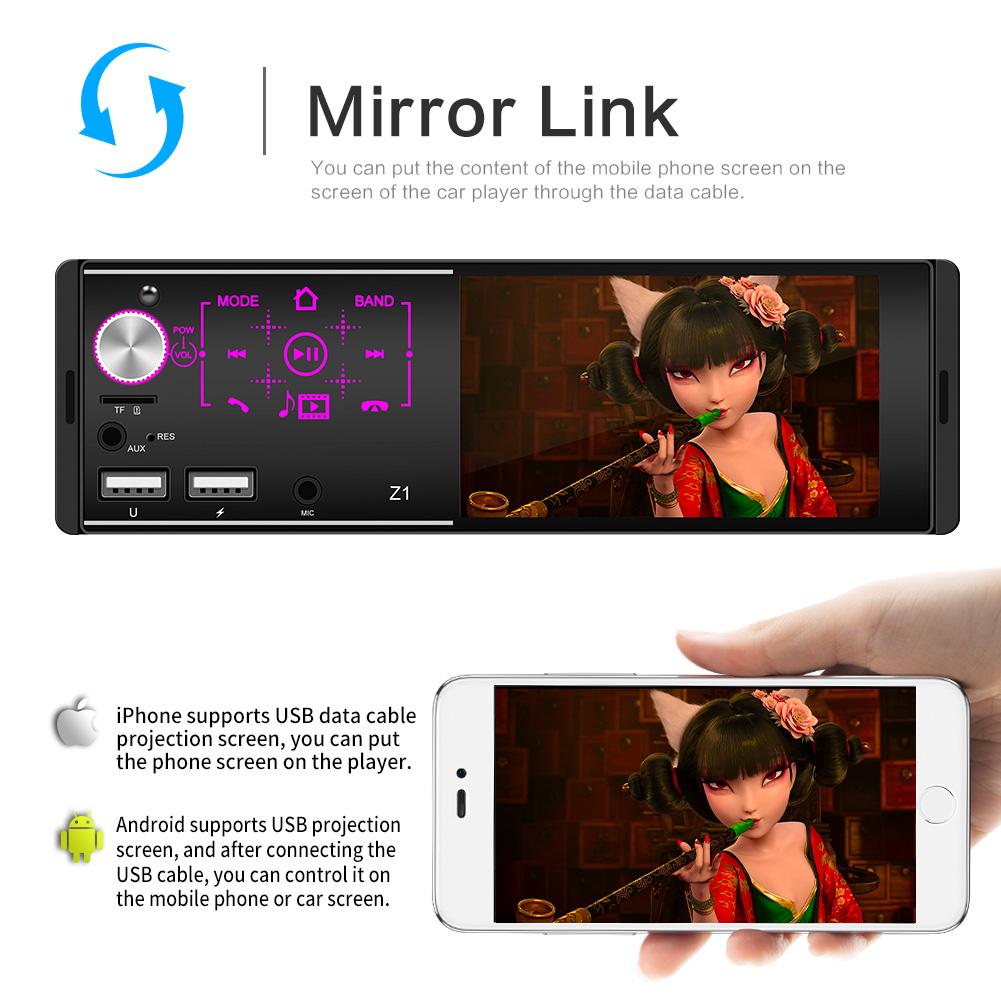 1DIN Touchscreen Dual USB Auto Bluetooth MP5 Player Bunte Lichter Karte U-Disk Radio Integriertes Gerät