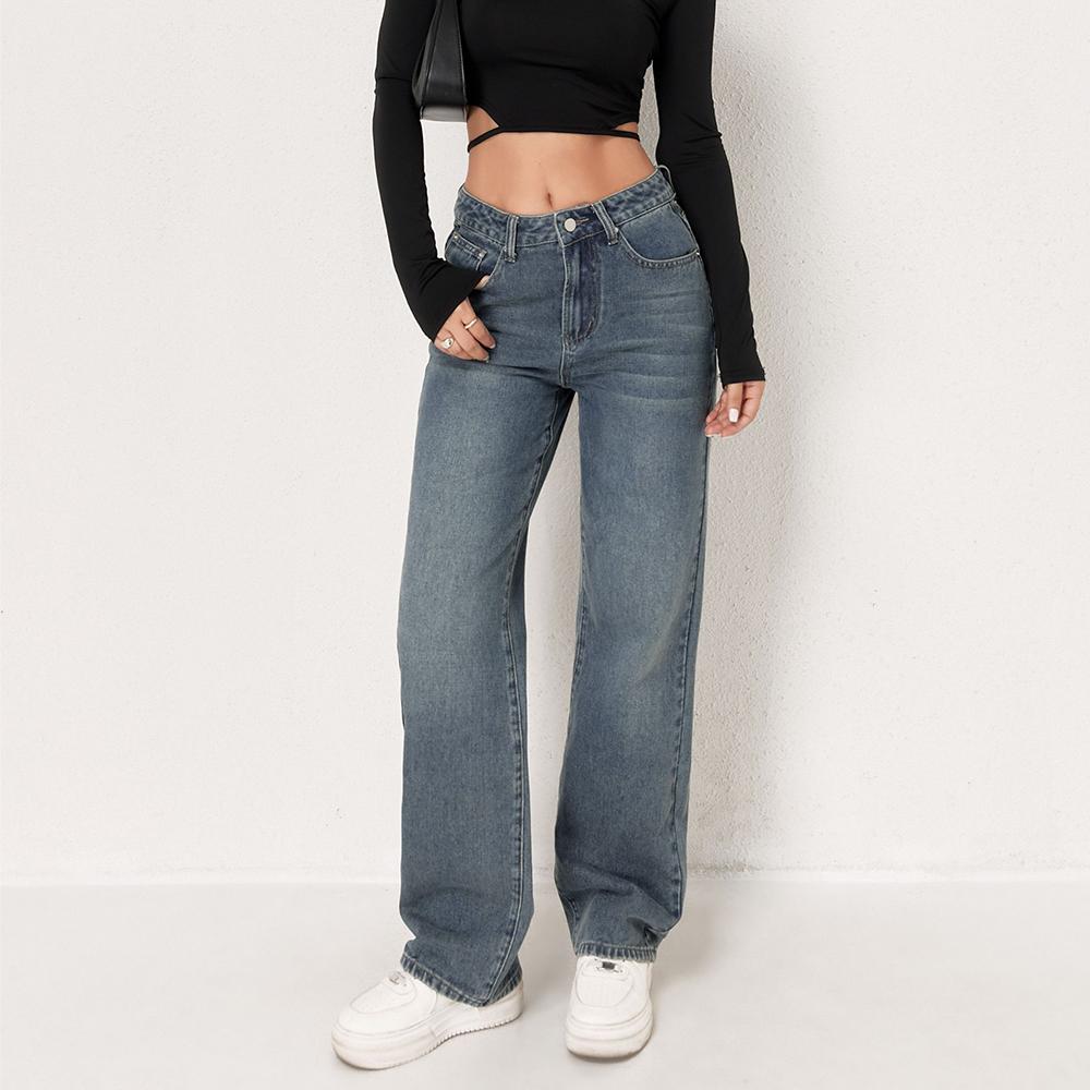 

Женские джинсы широкие штанины, ретро-стирка, высокая посадка, джинсовые брюки, свободные, прямые, повседневные джинсы, джинсы бойфренда XXL синий