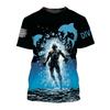 Men's Diving Enthusiast Round Neck Short Sleeved T-shirt