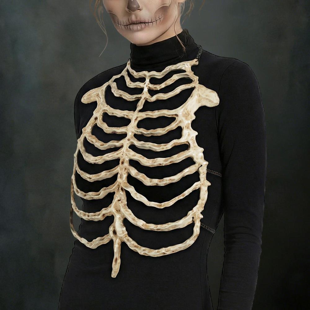 Skull Skeleton Hollow Out Decor Halloween Cosplay Party Stage Dress Up Accessory