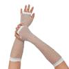 Elastic Rhinestone Gloves Shiny Mesh Lace Gloves Short Fishnet Fingerless Gloves  Fashion Accessory
