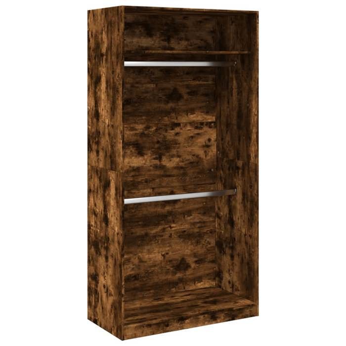 VidaXL Wardrobe Smoked Oak 100x50x200 Cm Engineered Wood, Storage Cabinet, Wardrobe Organizer, Cabinet, 3307805