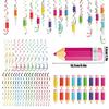 Party Ceiling Decorations Colorful Pencil Streamers Hangable Classroom Decor For Teachers School Classroom Home Kid Birthday