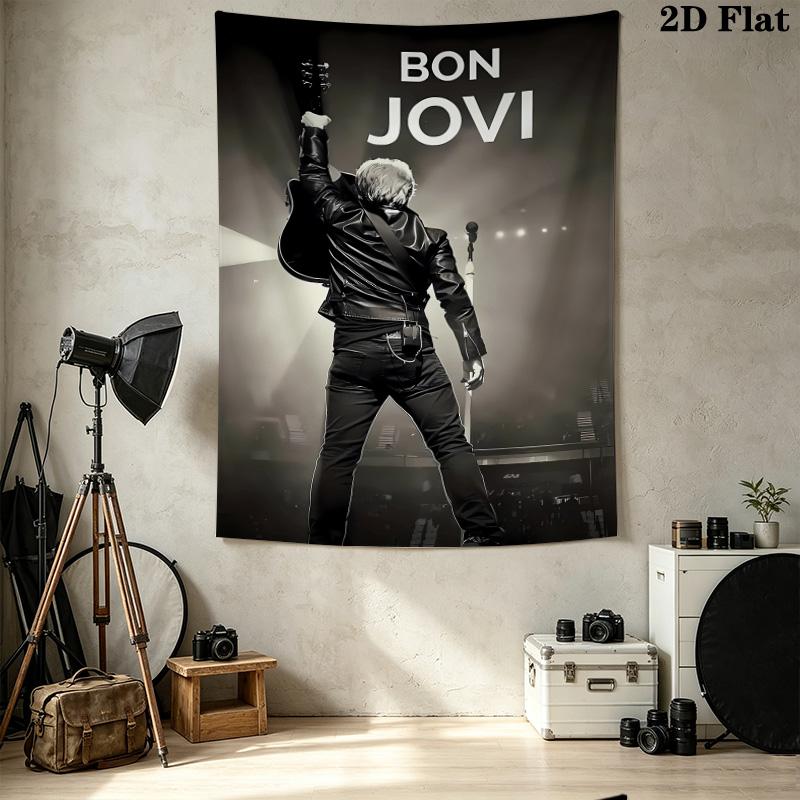 John Francis Bongiovi Jr Wall Tapestry Aesthetic Wall Hanging Printed Fabric Blanket Decorative Tapestries For Bedroom Living Room Home Decor