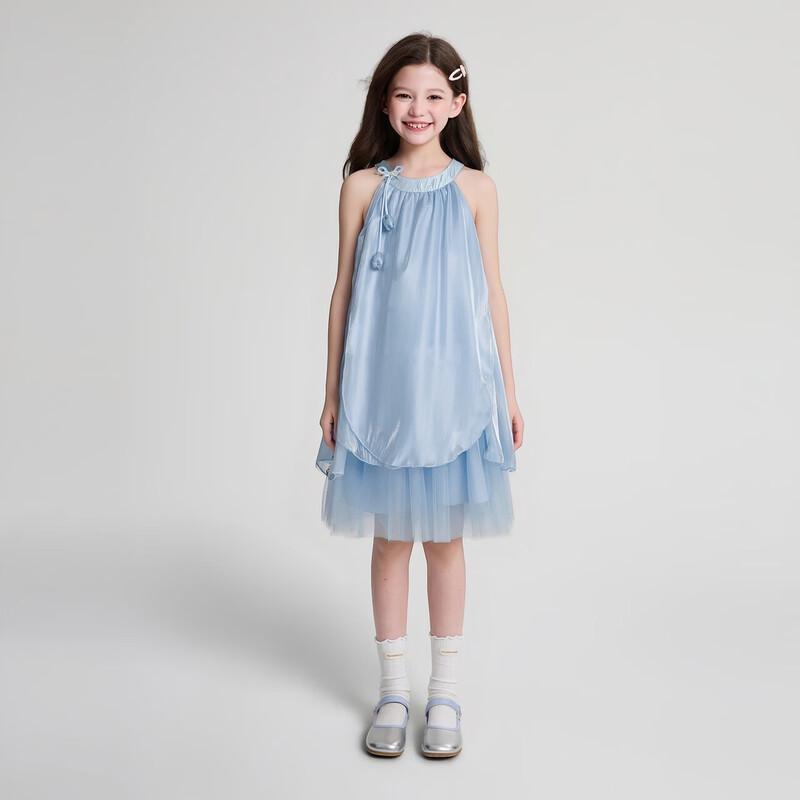 Abito estivo da bambina Deesha con scollo all'americana, linea ad A, stile principessa