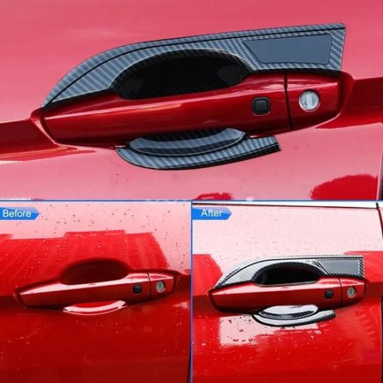 For Mitsubishi Eclipse Cross 2018-2025 Carbon Fiber Door Handle Protector Trims