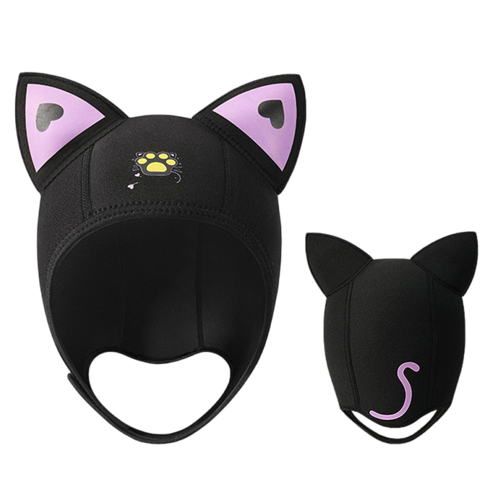 

Шапка-подшлемник для дайвинга с кошачьими ушками, 3 мм, неопрен, шапка-подшлемник, шапочка для плавания с регулируемым подбородочным ремешком для снорклинга, плавания 1