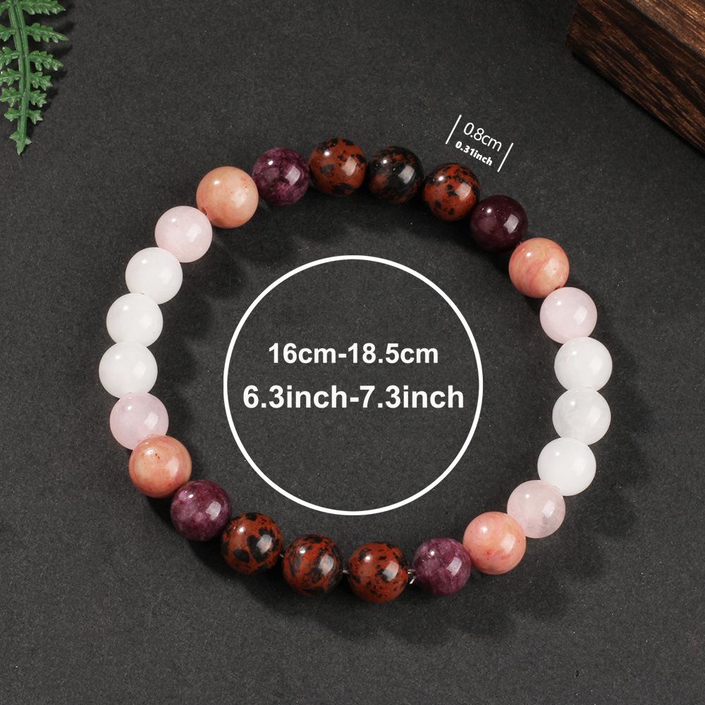 Festive Gifts Warm Pink And Red Tone Natural Stone Beaded Bracelet Fashion Jewelry For Unisex Daily Wear Stylish And Easy To Match Accessory