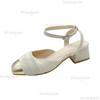 Fashion Mid Heel Square Toe Women's Sandals Elegant Office Ladies Daily Wear Ankle Straps French Pumps Sandalias Femininas Size 35-40