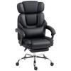 Ergonomic Office Chair Height Adjustable Swivel Chair With Lumbar Support Armrest Footrest PU Leather Black