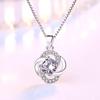 New 925 Sterling Silver Women Necklaces Fashion Lucky Clover Pendant High Quality Zircon Clavicle Chain Jewelry Length 45cm