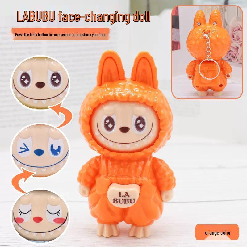 Pull-String Face-Changing Nezha Doll Keychain Toy for Kids
