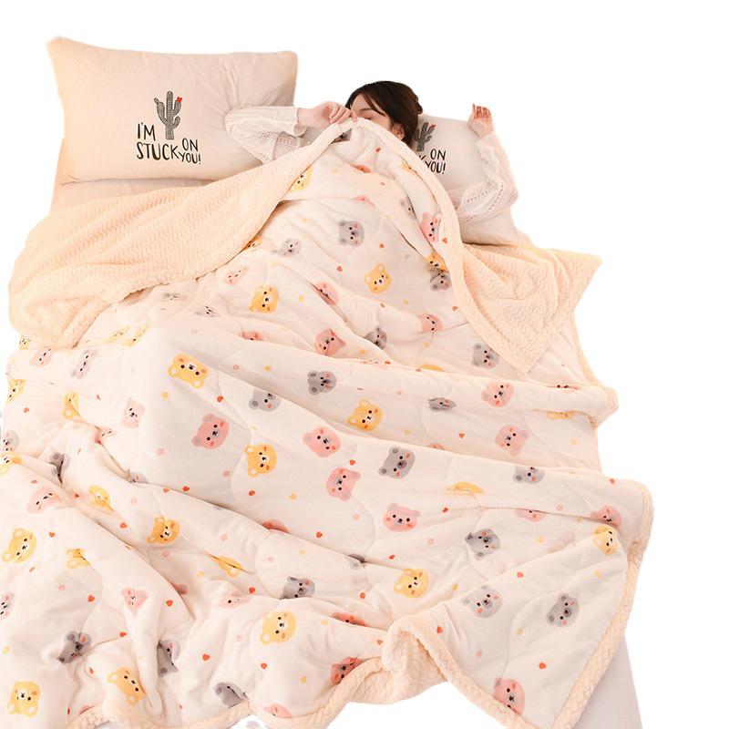 Cozy Thickened Milk Fleece Baby Blanket - AB Style, High Gram Weight, Lambswool Fleece