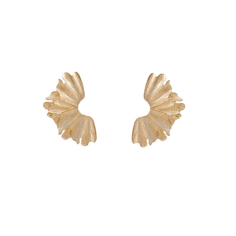 Exaggerated Retro Creative Leaf Flower Earrings, Elegant Temperament Light Luxury High-End Design Commuter Earrings