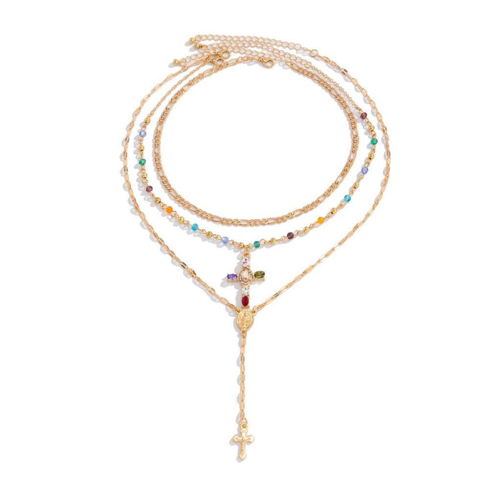 Colorful Double-Layer Y-Shaped Tassel Pendant Necklace for Women