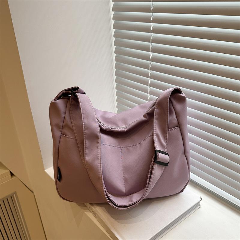 New Summer Popular Large-capacity Simple Casual Solid Color Shoulder Crossbody Fashion Class Commuter Tote Bag