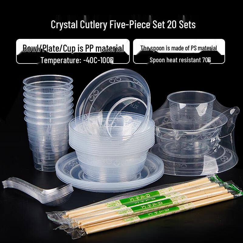 YOUAO 5-in-1 Einweg-Geschirrset