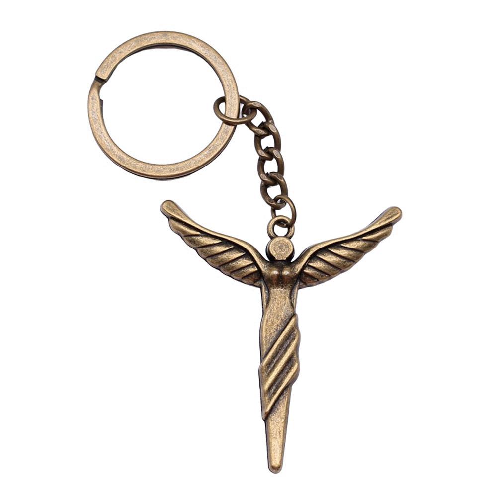 Angel Keychain Wings Charm For Students Protection Key Ring 28mm