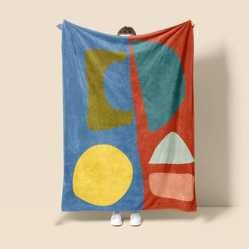 Skandinavischer Ins-Stil Morandi-Decke abstraktes geometrisches Design antistatisch Staub Netroots mit der gleichen Sofabezug-Decke