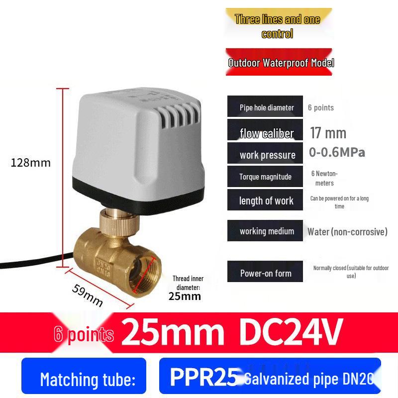 220V DN15 Měděný závitový elektrický kulový ventil pro regulaci vody