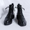 Fashion 2024 Business Office Ankle Boot Men Casual Men's Shoes Lace Up Fashion Genuine Leather Autumn Outdoor Thick Soled Leather Boots