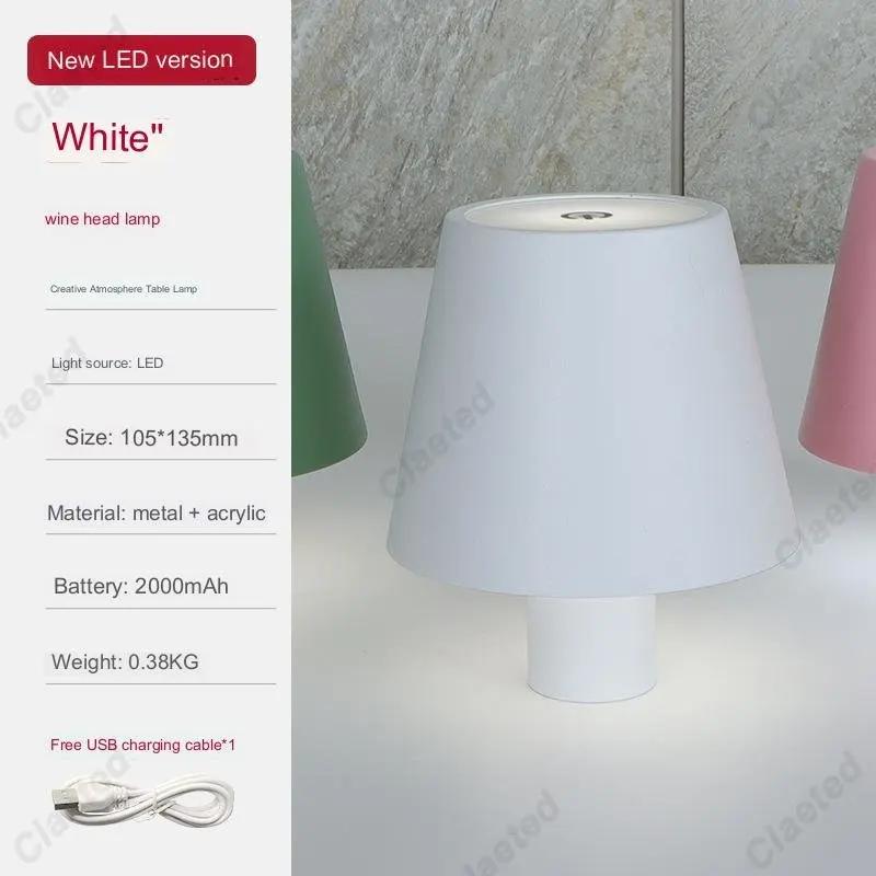 Светодиодная настольная лампа в виде бутылки вина, съемная и портативная, с возможностью зарядки, украшение для бара, кафе, ночник USB Rechargeable белый