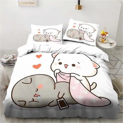 Impresión 3D Dibujos Animados Bubu Dudu Juego de Cama Juego de tres piezas Anime Adulto Niño Dormitorio Juegos de Funda Nórdica Textiles para el Hogar Regalos de Cumpleaños