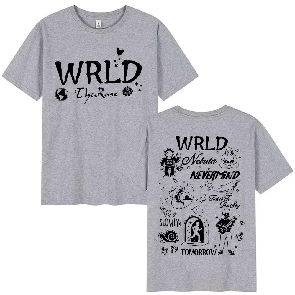 2025 Summer The Rose Once Upon AWRLD World Tour Men Women Hip Hop Kpop Fashion Cotton Short Sleeve Tshirt Harajuku Streetwear