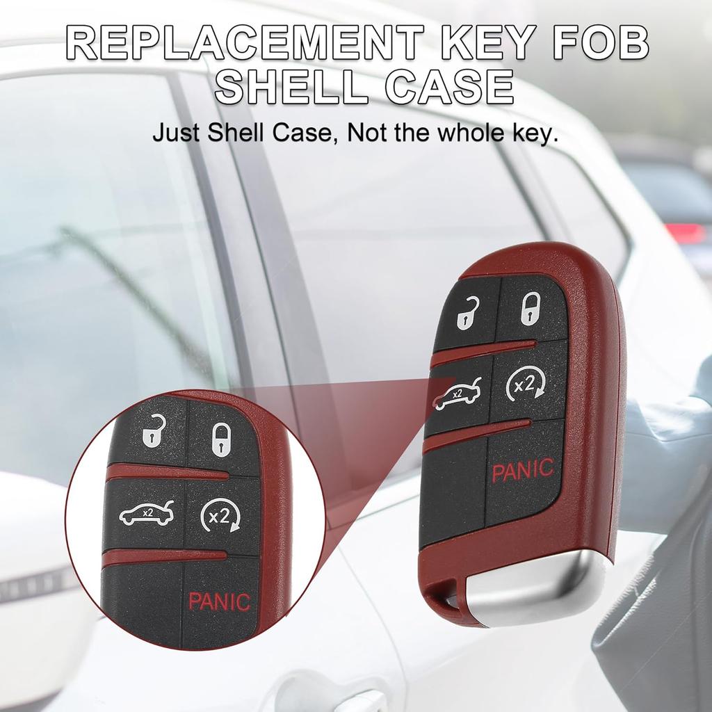 Key Fob Shell Case for Jeep Grand Cherokee 5 Buttons Plastic Replacement | Keyless Entry Remote Control Key Shell Case 1 Pcs for Dodge Challenger