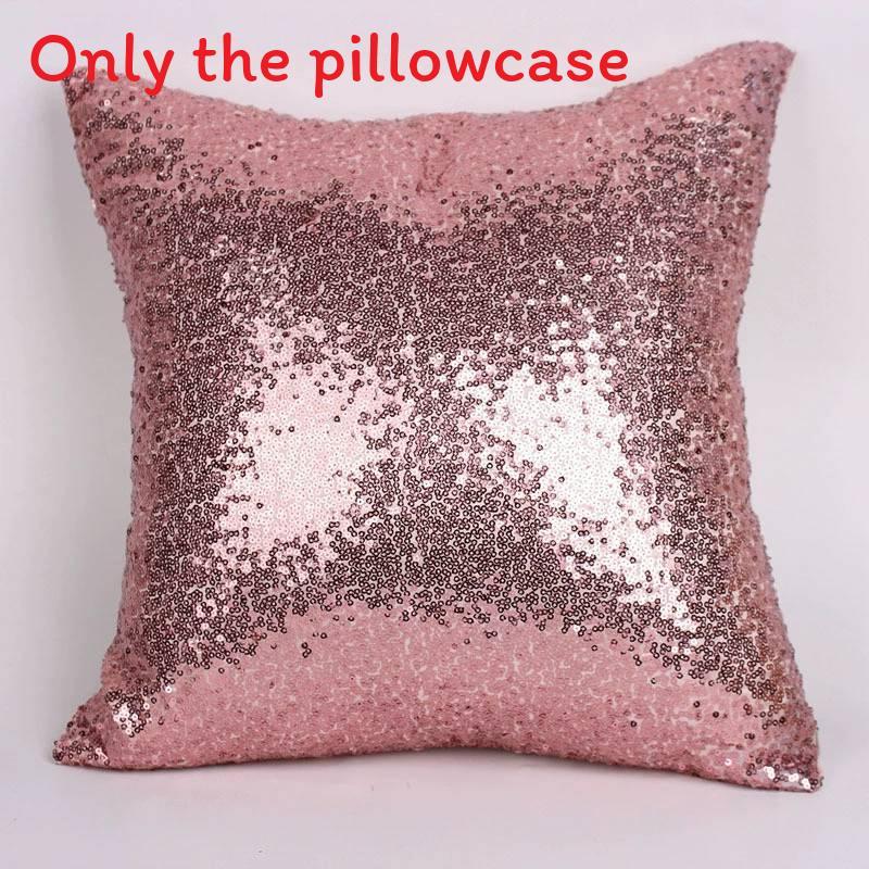 Chameleon Fabric Sequin Pillowcase With Solid Color For Living Room Decor