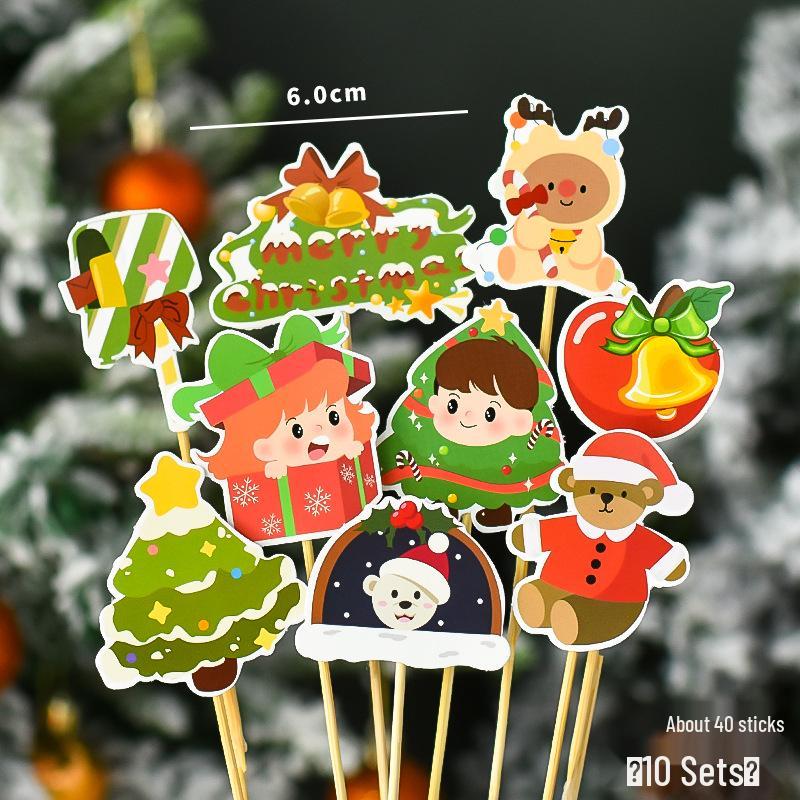 Popular Soft Glue Christmas Cake Ornaments: Santa Claus & Snowman Inserts for Holiday Party Desserts
