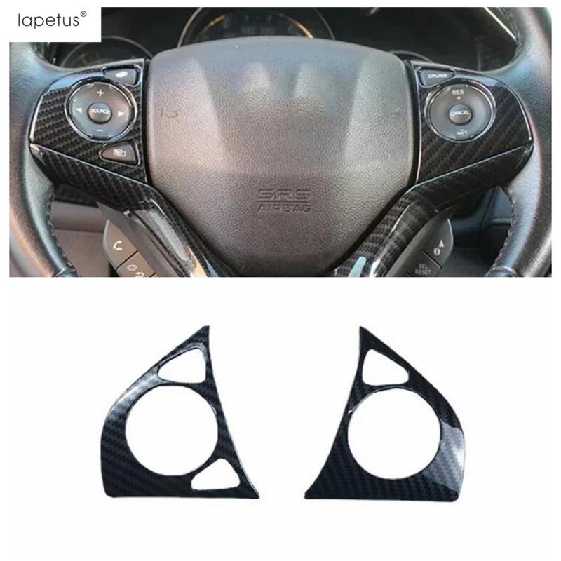 Central Control Steering Wheel Button Frame Cover Trim For Honda Vezel HR-V 2014 -  ABS Carbon Fiber Accessories Interior