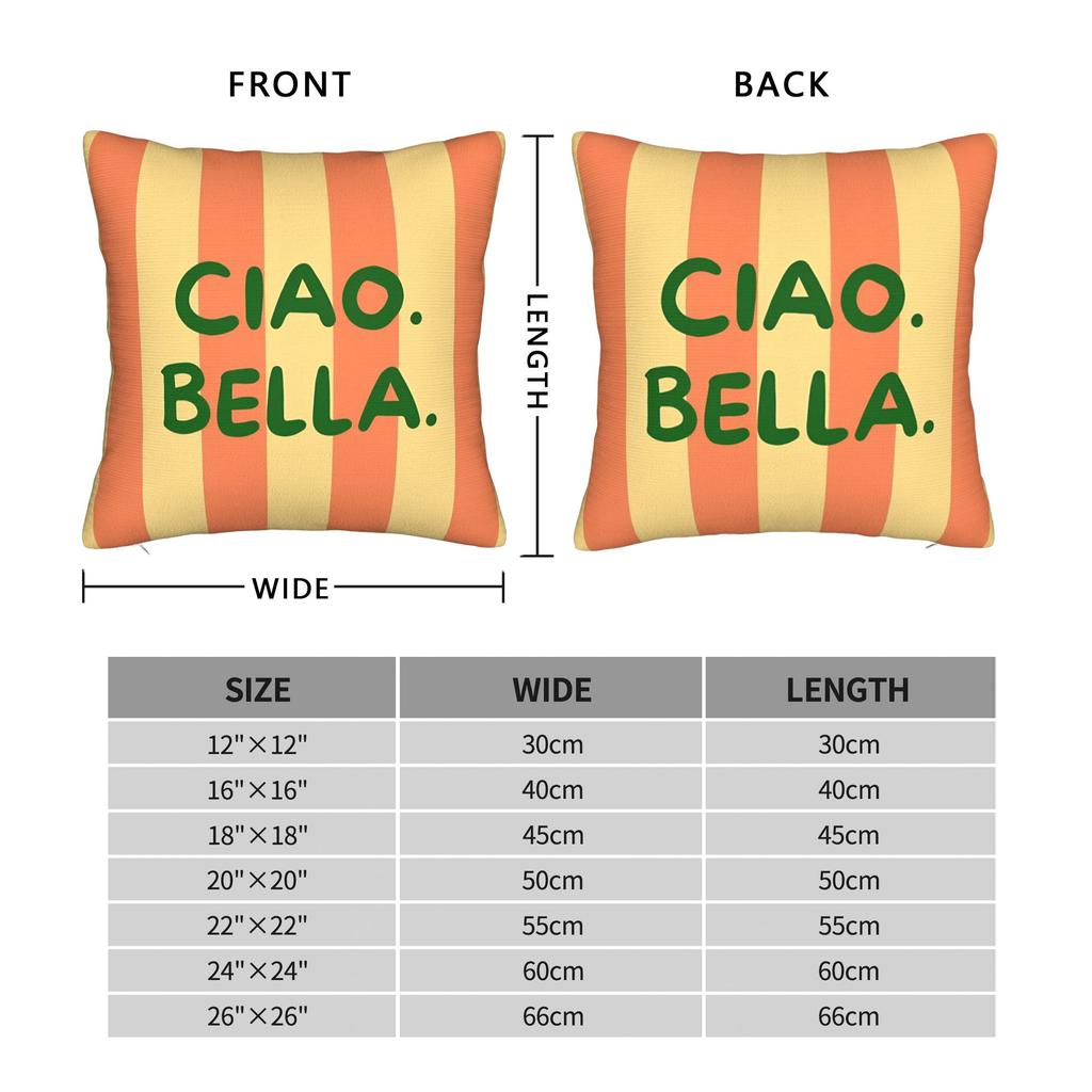 Pillow Case Ciao Bella Italian Style Graphic Pillow Cover For Couch Sofa Bedroom Morden Pillowcases