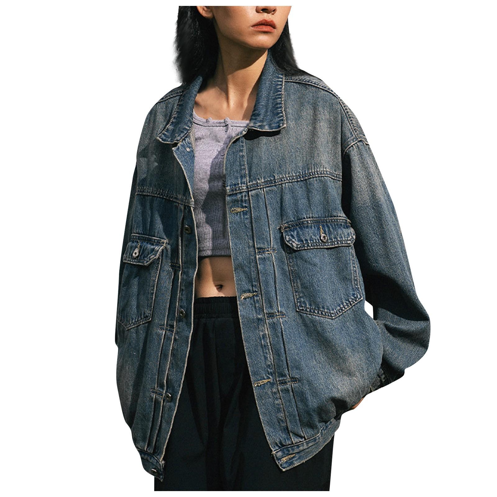 

Мужская осенняя джинсовая рубашка контрастного цвета с длинным рукавом и воротником с лацканами, мужские топы One Size