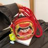 Women's Cartoon Print Canvas Crossbody Bag with Cute Coin Purse