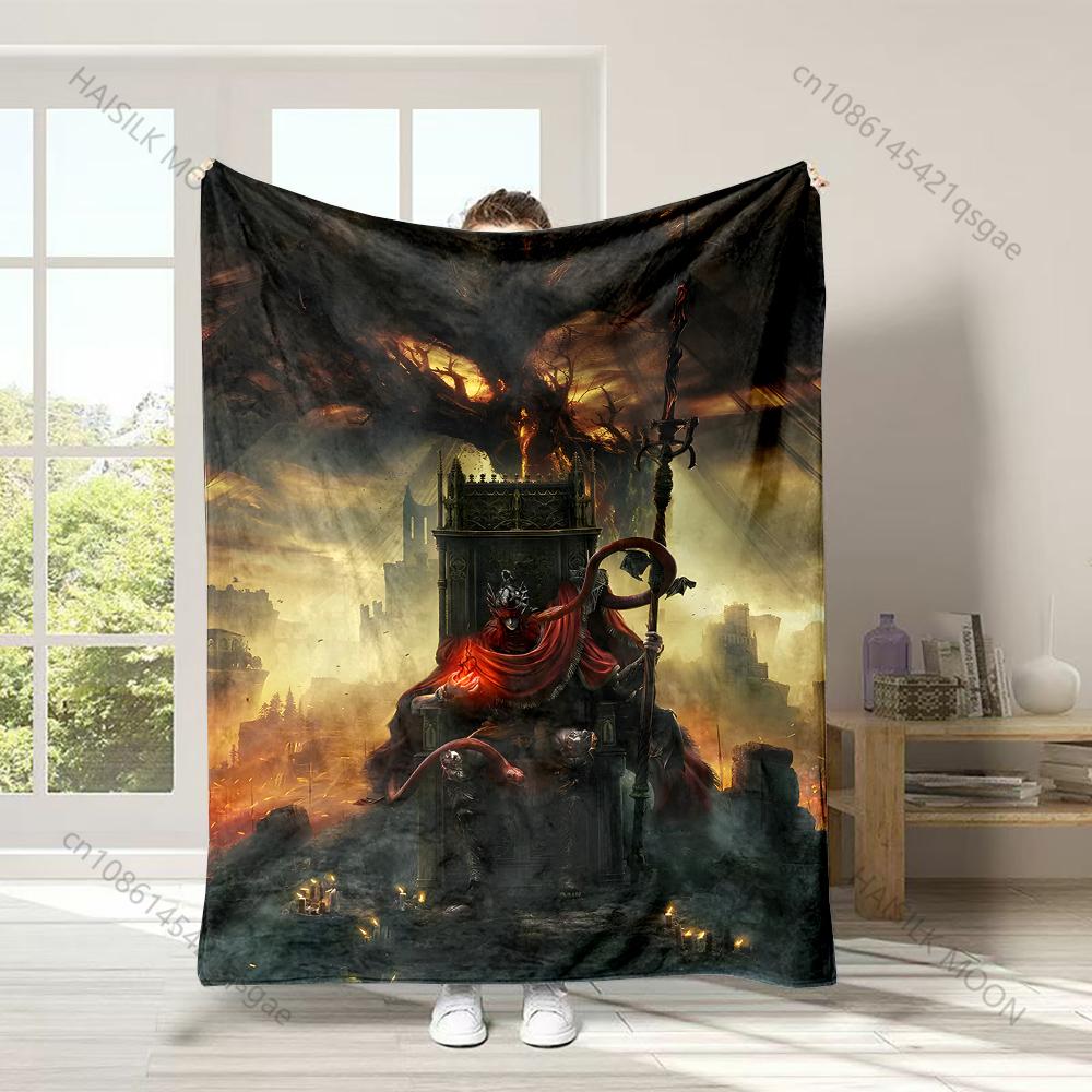 

1PC Warrior on throne dark tree Print Adult Children Warm Blankets Home Travel Car Soft Comfortable Suitable for all seasons 75x100cm