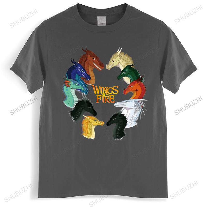 Fashion brand t shirt mens Wings Of Fire TShirt Dragon Wings Of Fire All Together Black unisex tshirt teenagers cool tops S