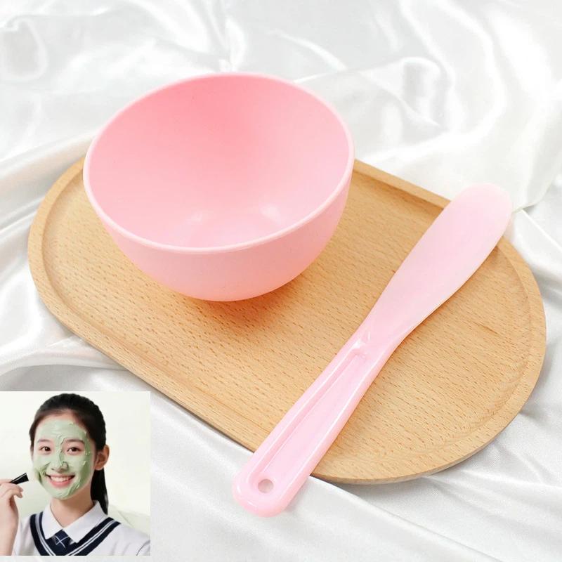 2Pcs Facial Skin Care Tools Kit Face Mask Mixing Bowl Set Silicone Mask Brush Facial Applicator Spatula Measure Spoon