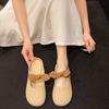 Fashion Ladies' Slippers Summer Outdoor Wear Bow Flat Slippers Women Sandals New Style French Gentle Baotou Half Slippers for Women