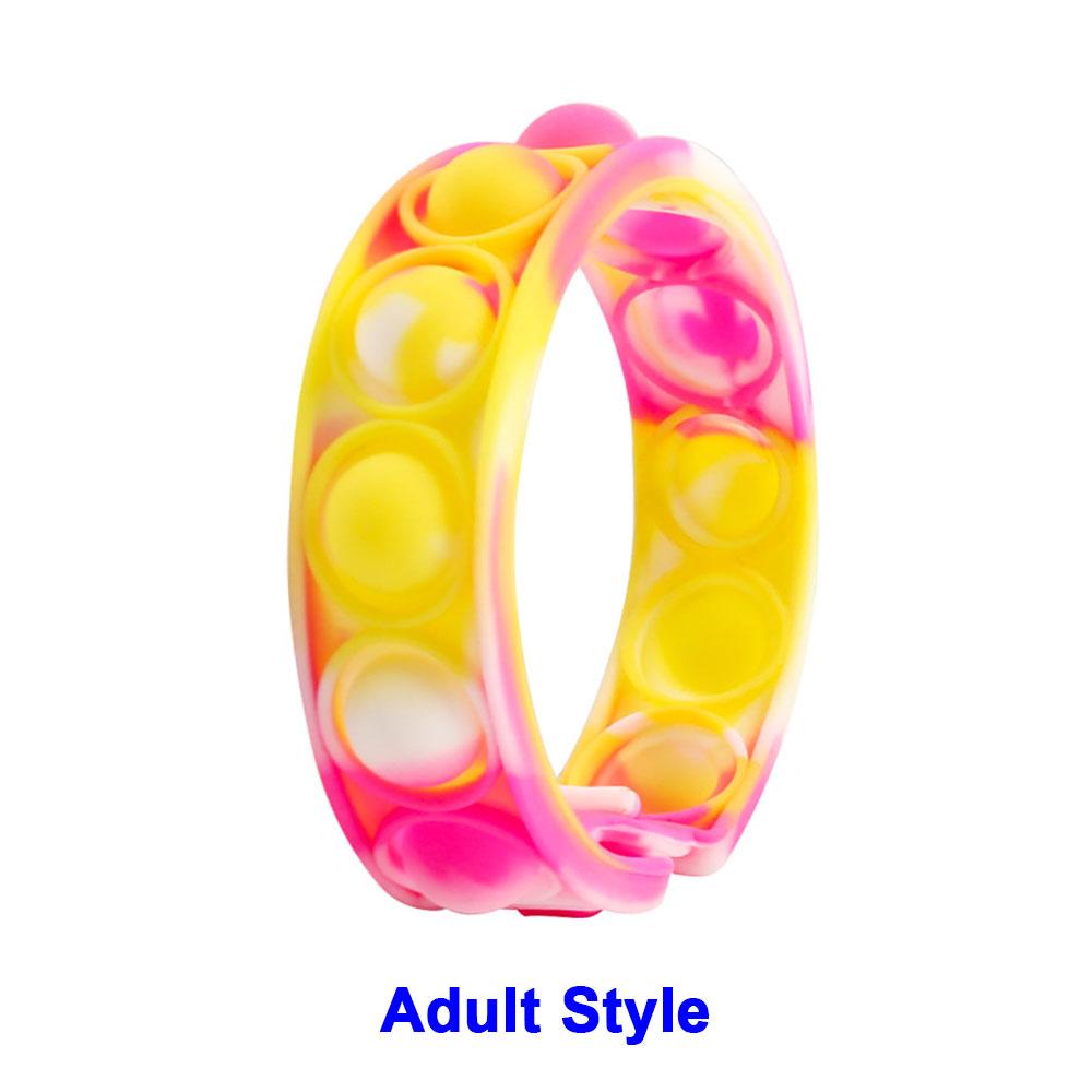 Mondo Silicone 1pz Stili Corti Pops Bolle Braccialetto Decompressione Giocattolo Sollievo Stress Colorato Braccialetto Silicone Adulti Bambini Giocattoli