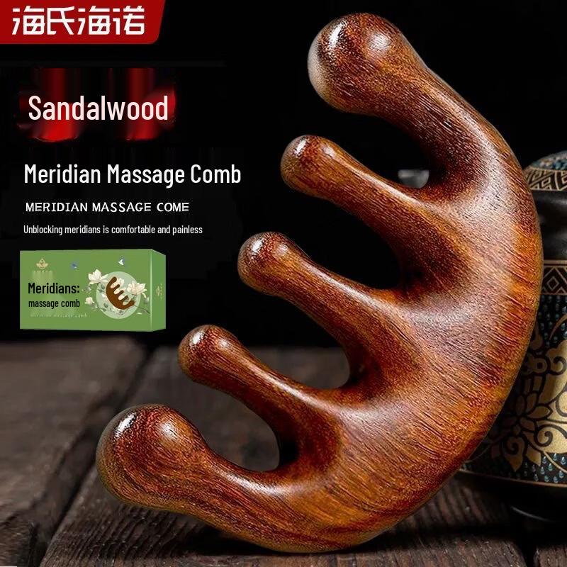 

Sandalwood Five-Tooth Head Massage Comb