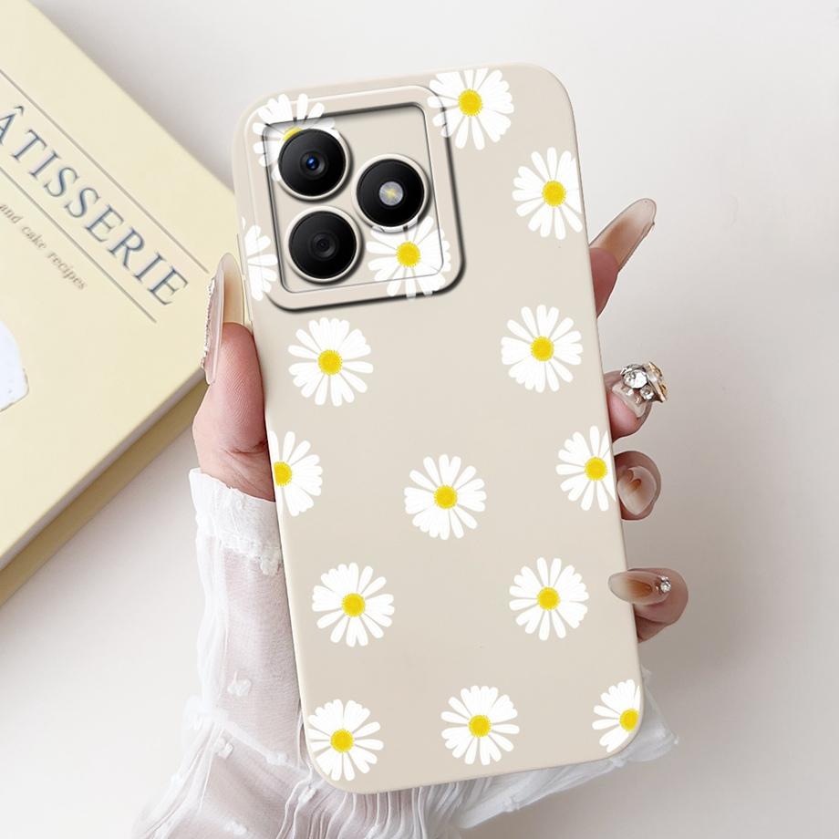 Pour Realme C63 C61 Global 4G Narzo N63 Coque Housse Silicone Souple Fleur Papillon Girly Mode Peinture Étui Téléphone Pare-chocs Fundas