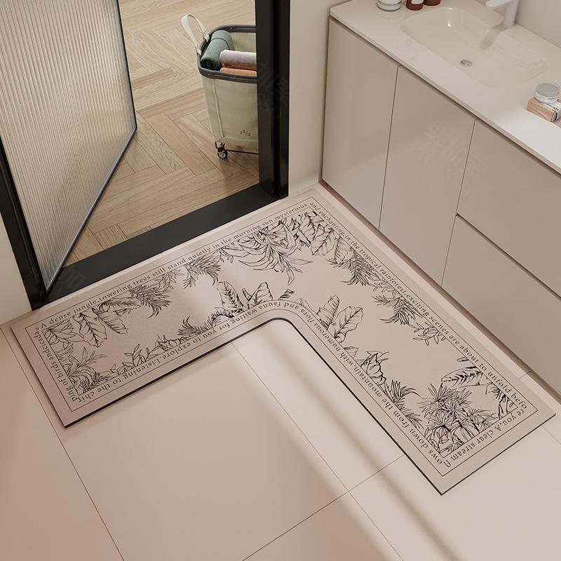 

Ретро L-образный противоскользящий коврик для пола в ванной - Абсорбирующая диатомитовая подкладка для ног для входа в туалет 70*70*45cm - 4mm High-density Diatomaceous