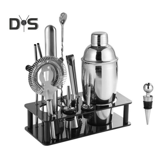 

Набор из 14 шейкеров для коктейлей с подставкой, набор для бармена Mixology, барный набор с необходимыми принадлежностями для домашнего бара, шейкер для мартини, джиггер, барная стойка 14PCS