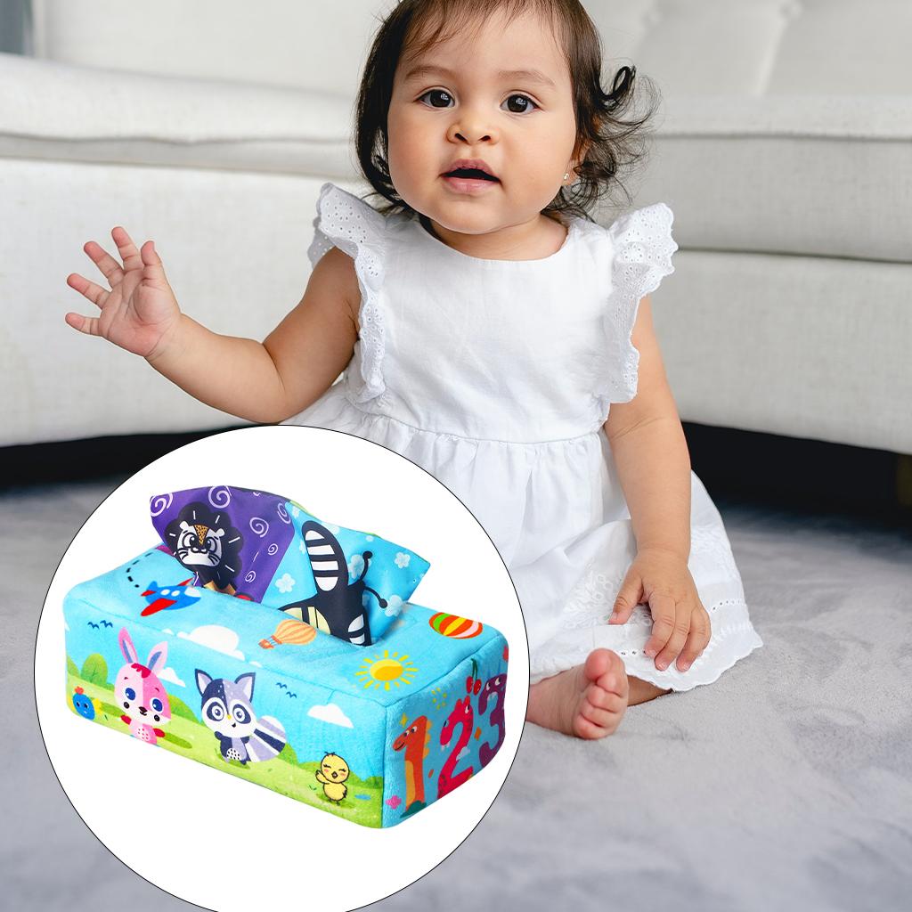 Baby Tissue Box Scarf Crinkle Tissues Play for Developmental Preschool Montessori toy