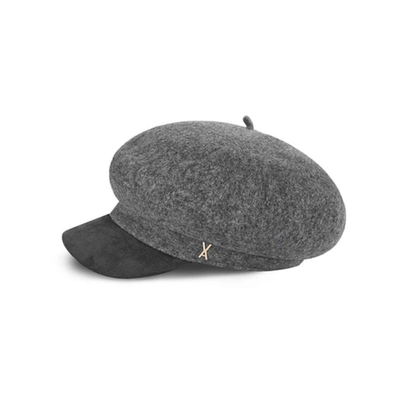 VARZAR VA Studded Wool Combo Newsboy Cap In Gray