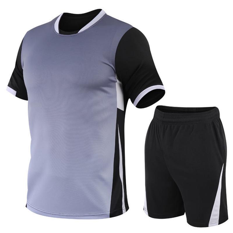 Short-sleeved Sports Suit Quick-drying Breathable Running Suit Gradient Color Large Size Casual Summer Youth Thin Two-piece Suit