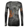 Womens Halloween Print Long Sleeve T Shirt Slim Fit Round Neck Casual Stretchy Basic Top for Autumn Winter
